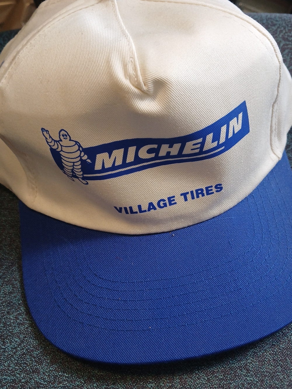 Michelin Village Tires Two-Tone White and Blue Baseball Trucker Cap Hat